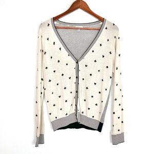 Minnie Rose Deck of Cards Cardigan Sweater Size Medium